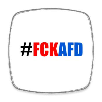 Fck afd - Viereckiger Kühlschrankmagnet - Weiß - Vorne