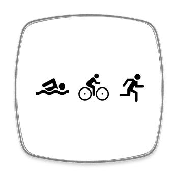 triathlon - Viereckiger Kühlschrankmagnet - Weiß - Vorne