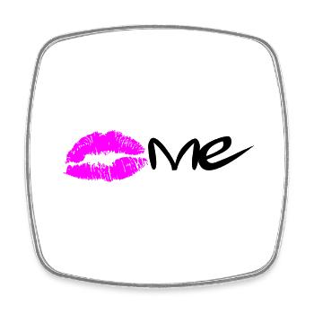 Kiss me - Viereckiger Kühlschrankmagnet - Weiß - Vorne