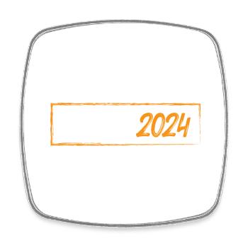 Ibiza 2024 - Viereckiger Kühlschrankmagnet - Weiß - Vorne