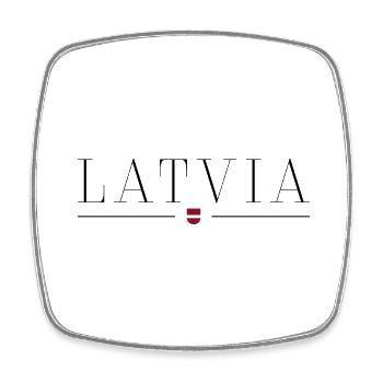 Latvia T-Shirt: Elegance, Nature, Culture - Square fridge magnet - white - Front