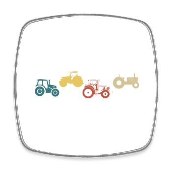 tracteur rétro vintage - Magnet carré - blanc - Devant