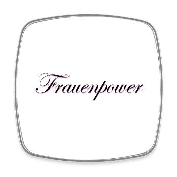 Women's Power lettering - Square fridge magnet - white - Front