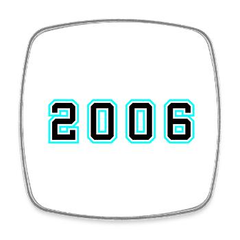 2006 Year Birthday - Square fridge magnet - white - Front