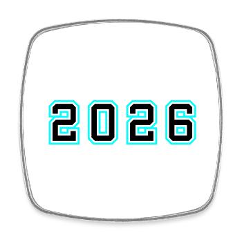 2026 Jahr Geburtstag - Viereckiger Kühlschrankmagnet - Weiß - Vorne