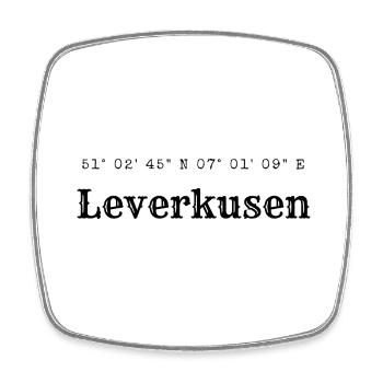 Leverkusen Koordinaten - Viereckiger Kühlschrankmagnet - Weiß - Vorne