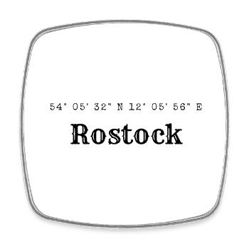 Rostock coordinates - Square fridge magnet - white - Front