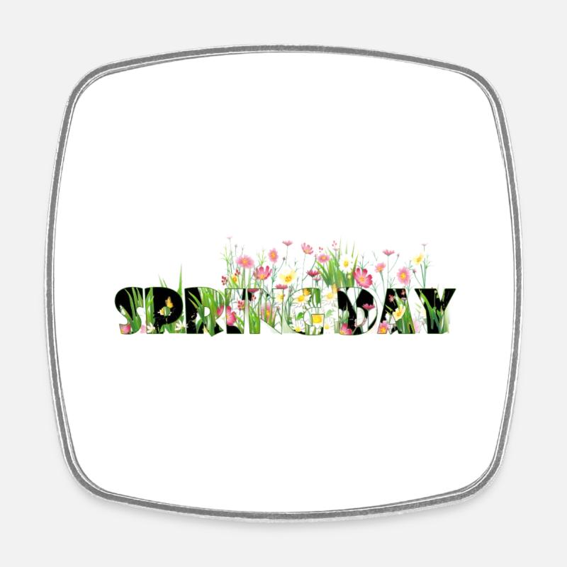 Spring Day - Square fridge magnet - white