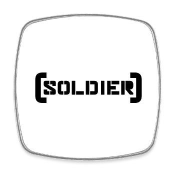 Stempel Soldat Logo Krieg General Freiheitskämpfer - Viereckiger Kühlschrankmagnet - Weiß - Vorne
