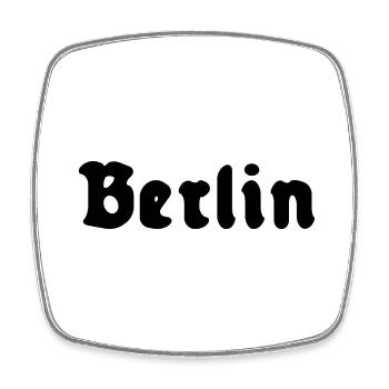 Berlin - Viereckiger Kühlschrankmagnet - Weiß - Vorne