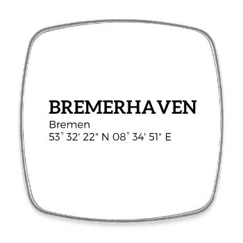Les coordonnées de Bremerhaven Brême - Magnet carré - blanc - Devant