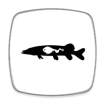 Plate-forme à moustache de brochet - Magnet carré - blanc - Devant