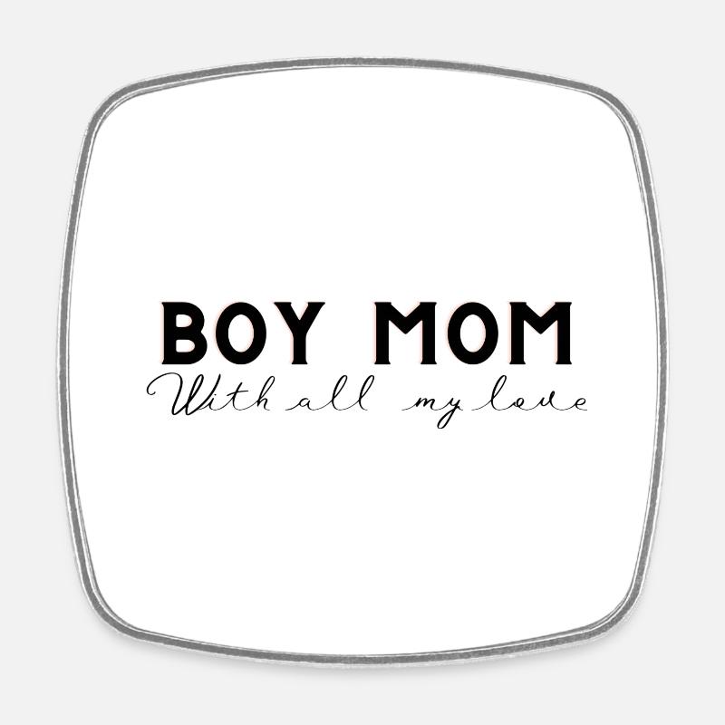 boy mom - Viereckiger Kühlschrankmagnet - Weiß