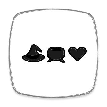 Hexen-Kessel-Liebe (Black) - Viereckiger Kühlschrankmagnet - Weiß - Vorne