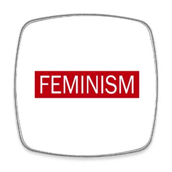 Feminism - Viereckiger Kühlschrankmagnet - Weiß - Vorne