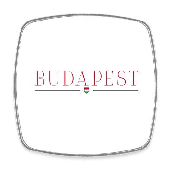 Budapest, Hungary Style Design T-Shirt - Square fridge magnet - white - Front