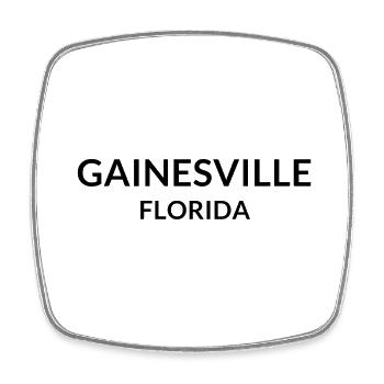 Gainesville, Florida, USA - Square fridge magnet - white - Front