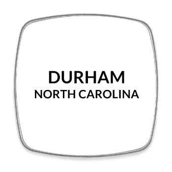 Durham North Carolina USA - Viereckiger Kühlschrankmagnet - Weiß - Vorne