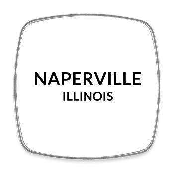 Naperville Illinois USA - Viereckiger Kühlschrankmagnet - Weiß - Vorne