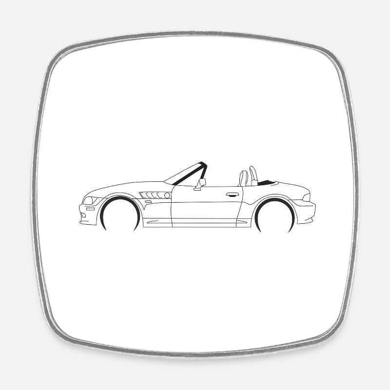 Auto - Viereckiger Kühlschrankmagnet - Weiß