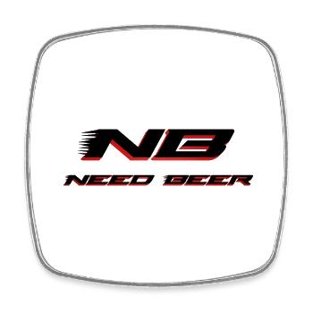 NB need beer braucht bier - Square fridge magnet - white - Front