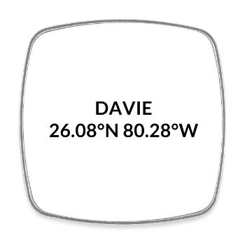 Davie Florida USA Koordinaten - Viereckiger Kühlschrankmagnet - Weiß - Vorne