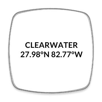 Coordonnées de Clearwater, Floride, États-Unis - Magnet carré - blanc - Devant