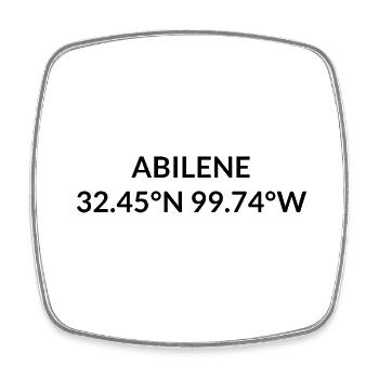 Abilene Texas USA Koordinaten - Viereckiger Kühlschrankmagnet - Weiß - Vorne