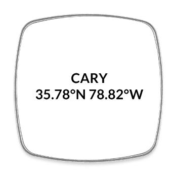 Cary, North Carolina, United States Coordinates - Square fridge magnet - white - Front