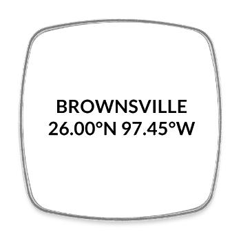 Coordonnées de Brownsville, Texas, États-Unis - Magnet carré - blanc - Devant