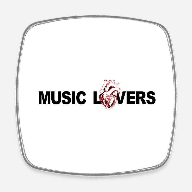 Retro music lovers - Square fridge magnet - white