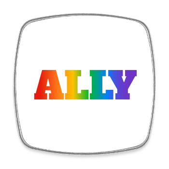 Allié de la Gay Pride - Magnet carré - blanc - Devant