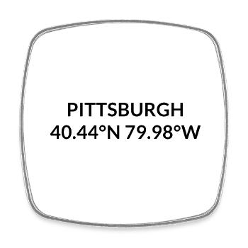 Pittsburgh Pennsylvania USA Koordinaten - Viereckiger Kühlschrankmagnet - Weiß - Vorne