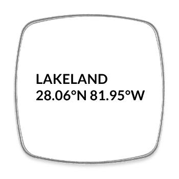Lakeland, Floride, États-Unis Coordonnées - Magnet carré - blanc - Devant