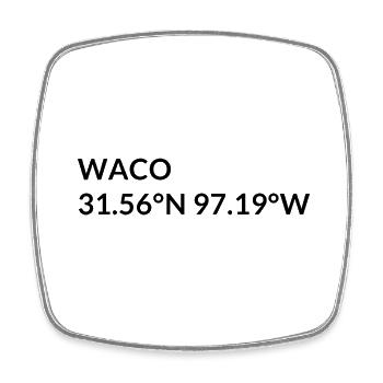 Coordonnées Waco, Texas, États-Unis - Magnet carré - blanc - Devant