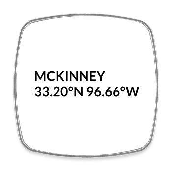 McKinney Texas USA Koordinaten - Viereckiger Kühlschrankmagnet - Weiß - Vorne