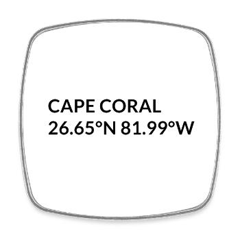 Cape Coral, Floride, États-Unis Coordonnées - Magnet carré - blanc - Devant