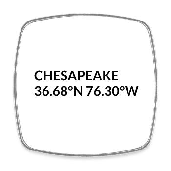 Chesapeake, Virginia, USA Coordinates - Square fridge magnet - white - Front