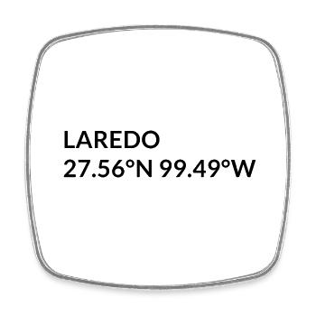 Coordonnées de Laredo Texas USA - Magnet carré - blanc - Devant