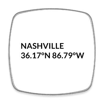 Nashville Tennessee USA Koordinaten - Viereckiger Kühlschrankmagnet - Weiß - Vorne