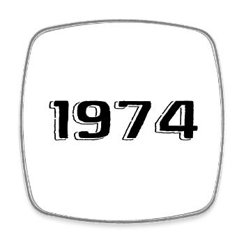 Vintage 1974 Born Birthday Retro 1974 - Square fridge magnet - white - Front