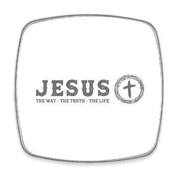 1 Kreuz 3 Nägel 4 gegeben - Jesus Der Weg Die Wahrheit - Viereckiger Kühlschrankmagnet - Weiß - Vorne