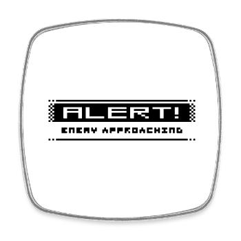 8Bit Alarm - Viereckiger Kühlschrankmagnet - Weiß - Vorne