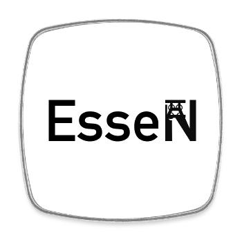 Essen Skyline town sign with Z. Zollverein - Square fridge magnet - white - Front