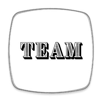 Team - Square fridge magnet - white - Front