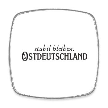 Stabil bleiben Ostdeutschland - Viereckiger Kühlschrankmagnet - Weiß - Vorne