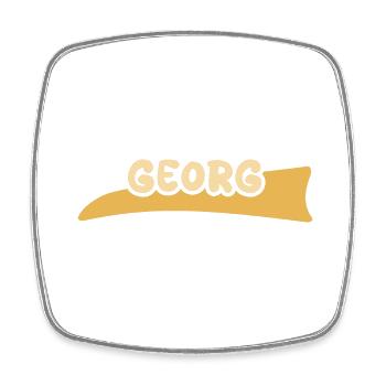 George - Square fridge magnet - white - Front