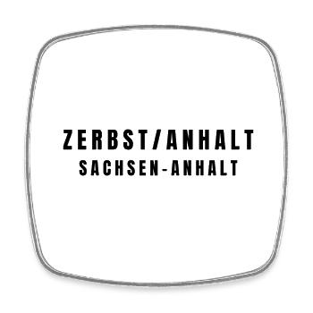 Zerbst/Anhalt Sachsen-Anhalt - Viereckiger Kühlschrankmagnet - Weiß - Vorne