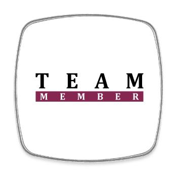 Team Member - Square fridge magnet - white - Front