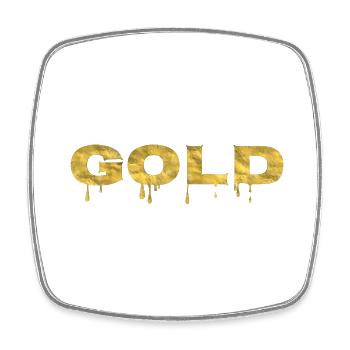 Gold - Viereckiger Kühlschrankmagnet - Weiß - Vorne